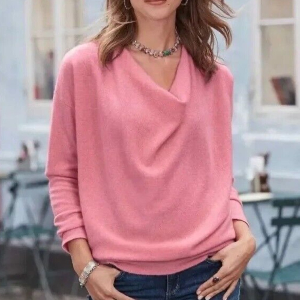 SUNDANCE NEW 100% Cashmere Pink
"Simple Truths” Sweater Size LARGE